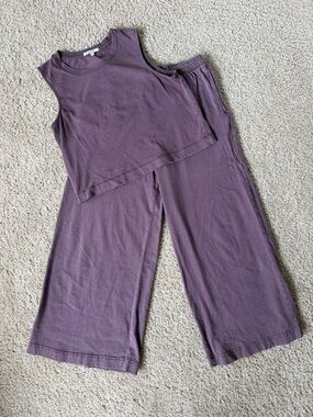 Z Supply Scout Cotton Jersey Tank and Pant Set in Cocoa Berry